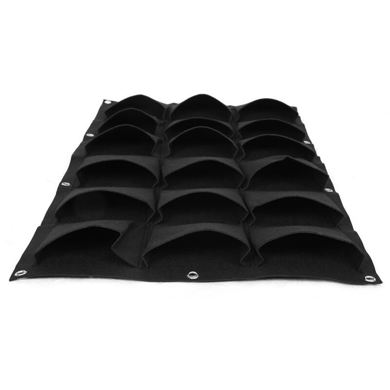 Planteur fixé au Mur grandissent Le planteur de Jardin Suspendu Vertical de Sac pour la décoration extérieure d'intérieur, Noir(18 Pockets)
