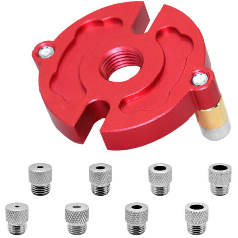 Plantilla autocentrante para taladrar madera, kit vertical con guía y punzón, vasos de 3-10 mm.