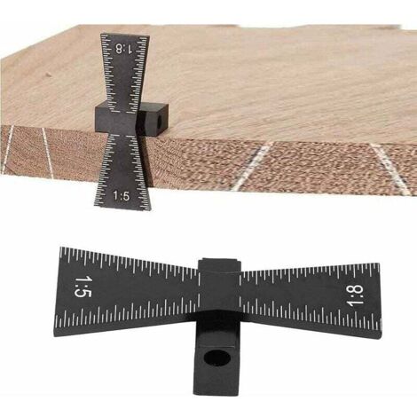 Plantilla de cola de milano de aleación de aluminio 1:5:8, calibre de martillo para cola de milano, guía de marcado de cola de milano, plantilla para marcar juntas de madera en carpintería (negro, 65 