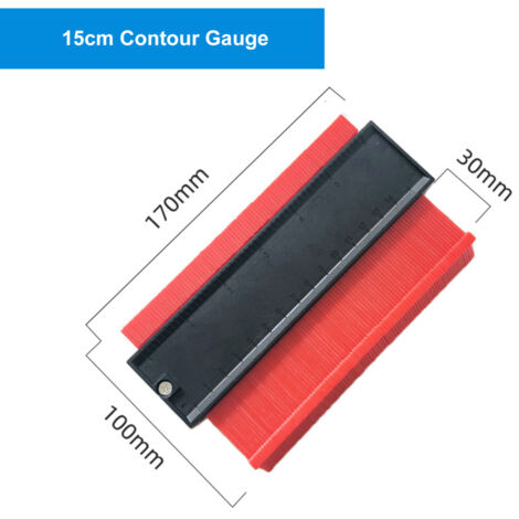 Plantilla de contorno de 150 mm (5,9 pulgadas) para trazar formas irregulares, ideal para trabajos de carpintería, instalación de molduras y reparación de suelos. Decoración y bricolaje.