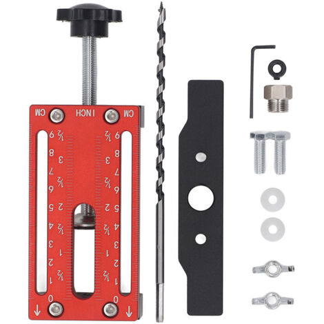 Plantilla de montaje para puertas de armario, ajustable de 0 a 70 mm, rango de sujeción de 85 mm, kit de posicionamiento para dispositivo de rebote de herrajes de armario