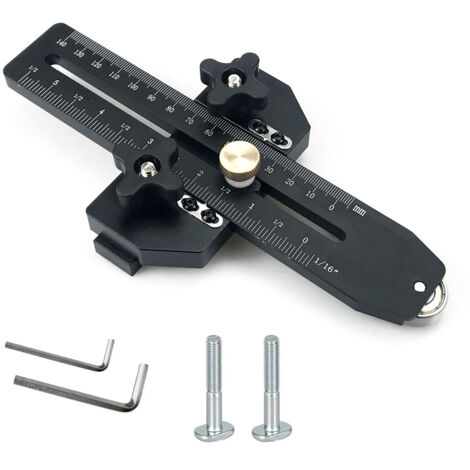 Plantilla delgada de aleación de aluminio, guía extendida para sierra de mesa para cortes de tiras estrechas repetitivos, guía de corte longitudinal rápida y delgada para ranuras en T de 9,5 x 1,9 cm.