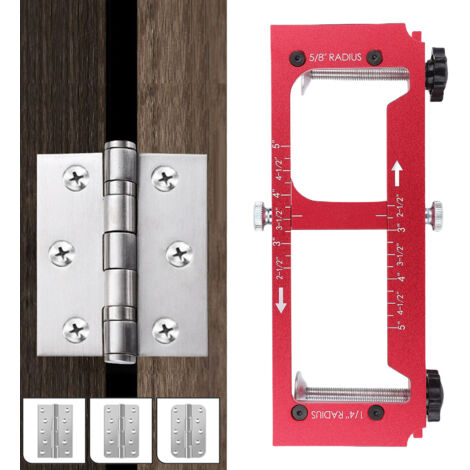 Plantilla para ranuras de bisagras de puerta  Plantilla de aluminio para ranuras de bisagras  Versátil, precisa y compatible  Juego completo (22 x 8 x 5 cm, 635 g)