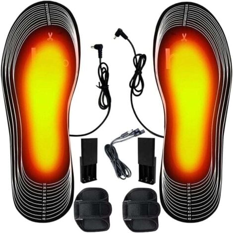 ZVD Plantillas calefactables, plantillas calefactoras eléctricas USB, plantillas calefactoras recargables, calentadores de pies de invierno (tallas 35-45)