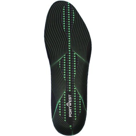 Plantillas de gel con arco plantar Negro/Verde S