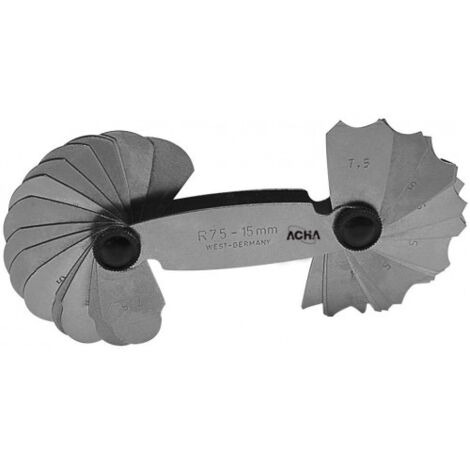PLANTILLAS PARA RADIOS CONCAVOS Y CONVEXOS / 16 HOJAS  De 7,5 a 15MM - ACHA