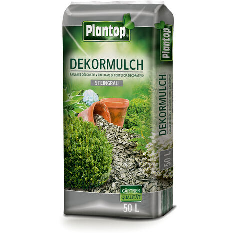 PLANTOP Dekormulch steingrau, 50 Ltr
