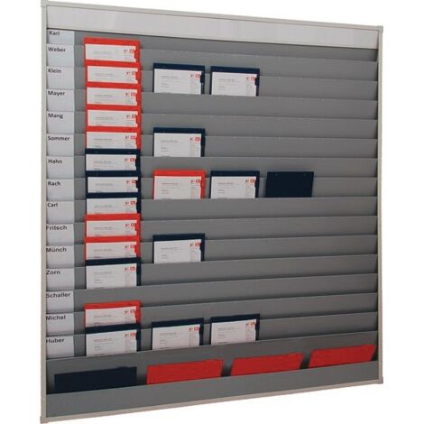 Planungstafel H1765xB1580xT78 mm 15 Schienen grau