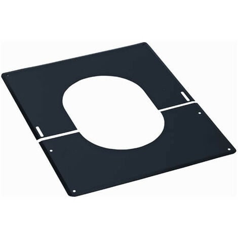 TEN Plaque de finition noire RAL 9005, 0° à 30°, conduit extérieur Ø200 mm