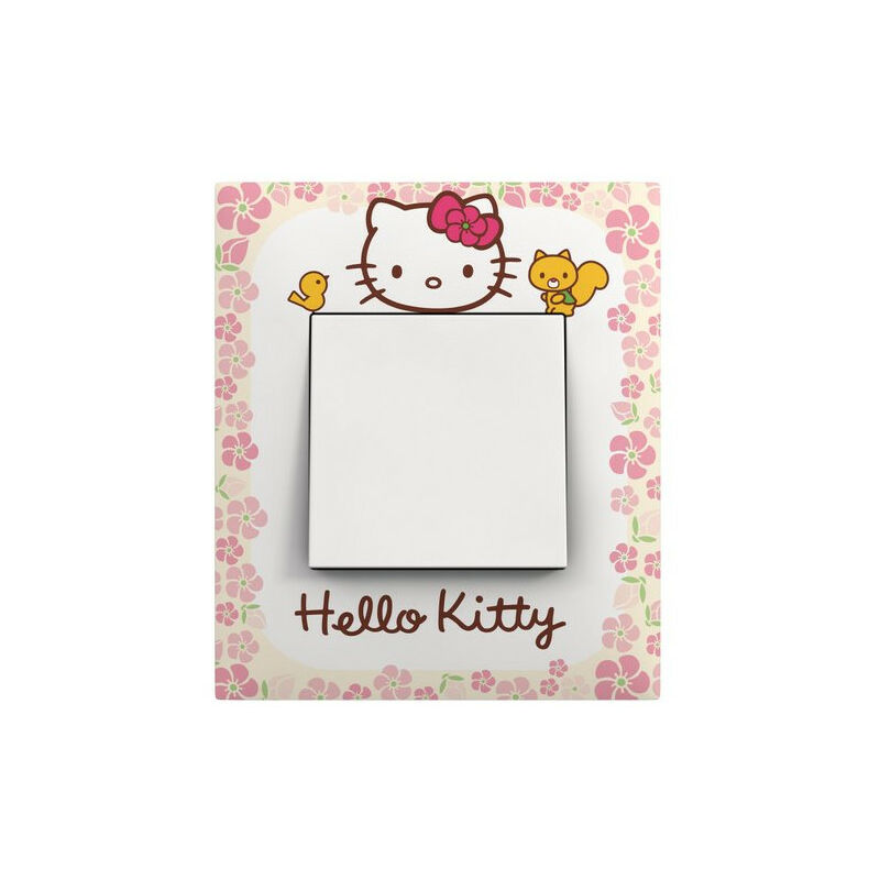 Plaque 1 poste collection Hello Kitty - Core Pink Arnould Espace Evolution 64873