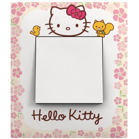Plaque 1 poste collection Hello Kitty - Core Pink Arnould Espace Evolution 64873