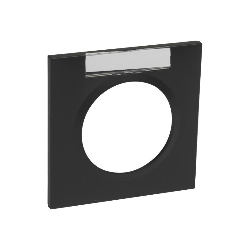 Plaque 1 poste noir avec porte etiquette dooxie LEG600945 - Legrand