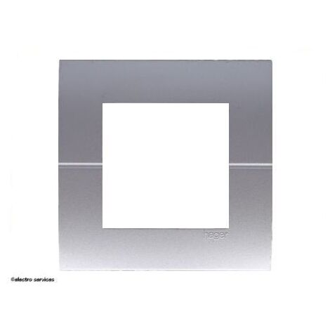 Plaque 2 modules Systo Hager  Finition: Titane