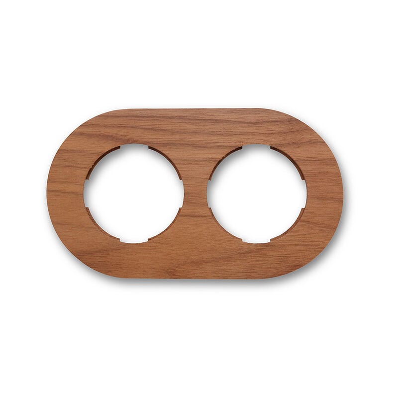 Plaque 2 postes noyer DO - FONTINI