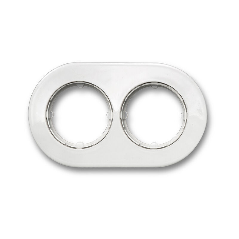 Plaque 2 postes porcelaine blanche do low Fontini