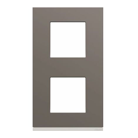 plaque - 2 postes - verticale - 71 mm - taupe - hager gallery wxp0942