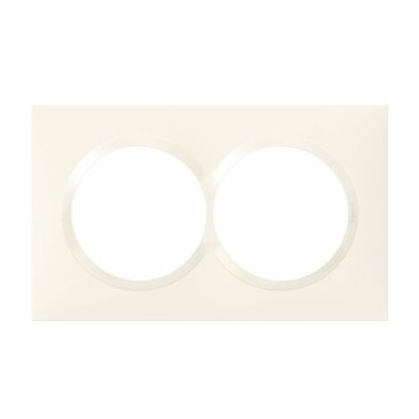 Plaque carrée Dooxie - 2 postes - Entraxe 57mm - Blanc