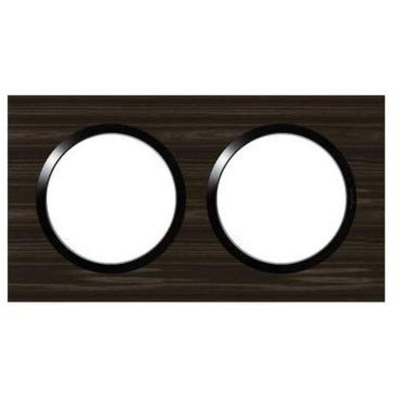 LEGRAND Plaque carr&eacute;e Dooxie - 2 postes - Entraxe 71mm - Effet bois &eacute;b&egrave;ne