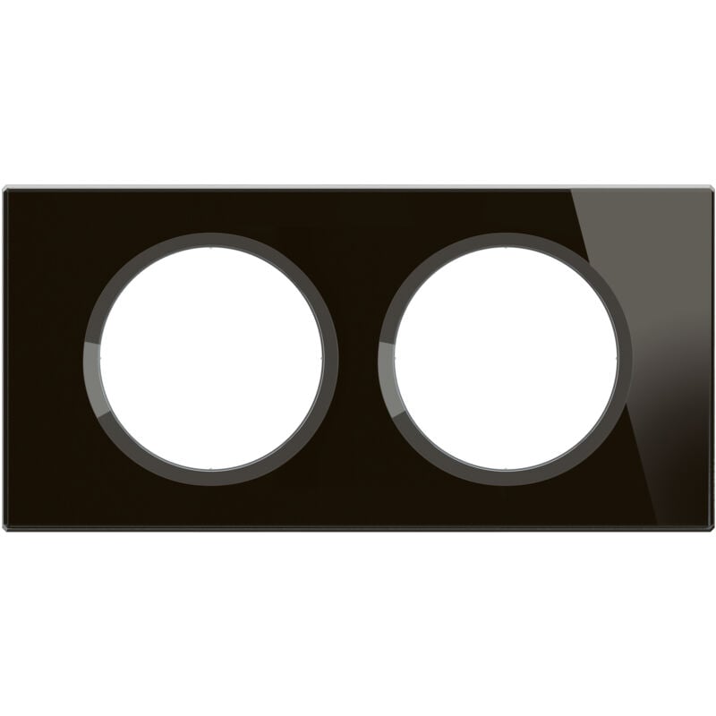 Legrand - Plaque Céliane 2 postes - Verre Onyx Noir