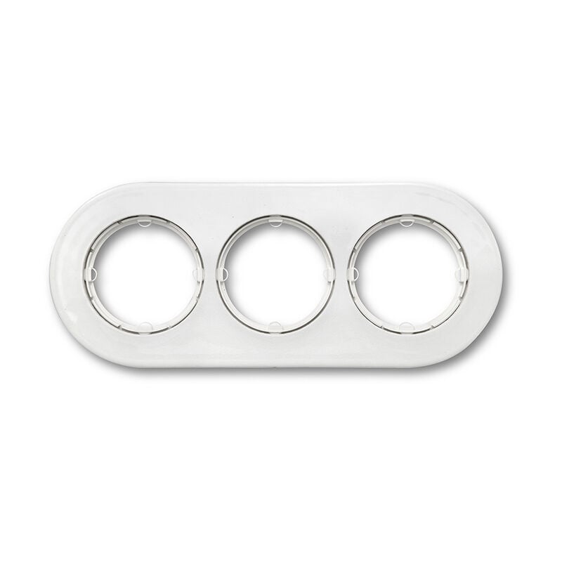 Plaque 3 postes porcelaine blanche do low Fontini