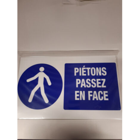 Plaque 330x200 'Piétons passez en face' VINMER - 387011
