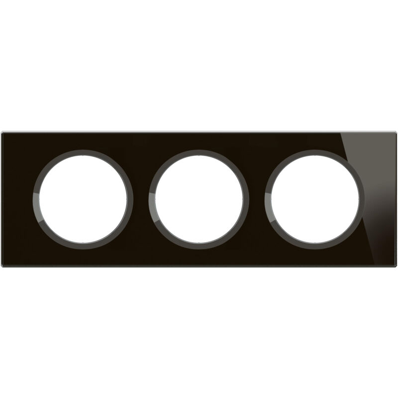 Plaque de finition céliane 3 postes - verre onyx noir Legrand CP1903