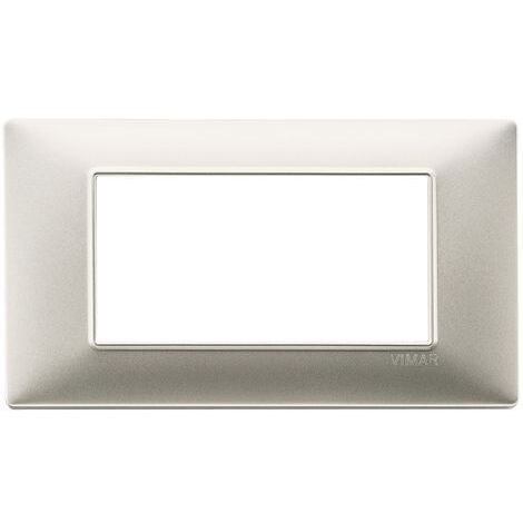 plaque 4 modules couleur nickel mat 14654.21