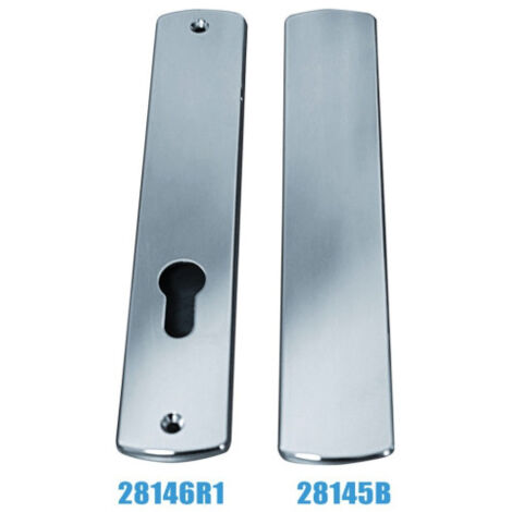 Assa Abloy – Plaque pour porte chromée 6312 – Finition miroir – Entraxe 195 mm – Fixation intérieure taraudée – Usage intérieur esthétique