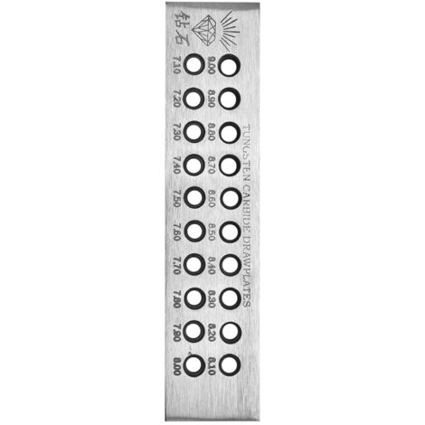 Plaque à étirer métallique ronde pour bijoux, outil de perçage et décoration (7.1-9.00mm)