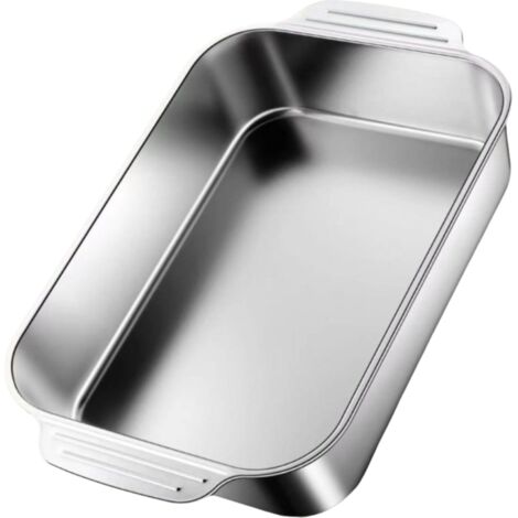 Plaque À Griller Rectangulaire - Acier Inoxydable - 33 x 19 cm - Résistant Jusqu'à 250 °C - Antiadhésif Alimentaire - 1 Pièce