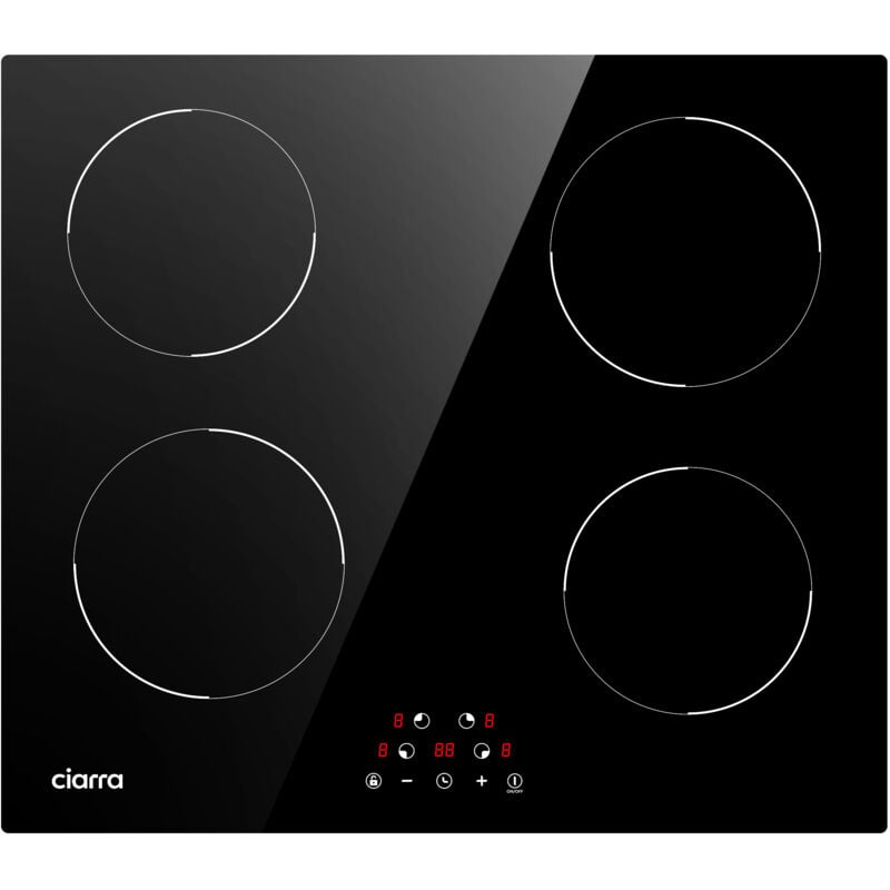 Plaque Induction 59cm 6000W Minuterie Touche Sensitive Ciarra Table de cuisson CD4BIH-D