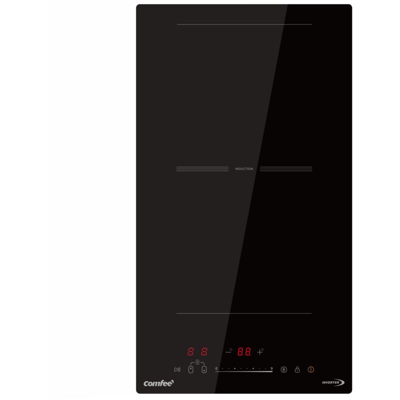 Plaque à Induction Domino encastrable Comfee 2 Foyers avec Zone Flexible - 3500W - L52 x P28,8 cm CIH351D215K1 - Noir