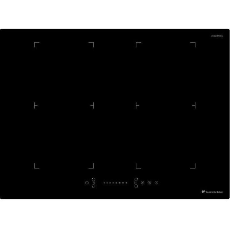 Plaque a induction - CONTINENTAL EDISON - 4 foyers - 7200 W - 70 cm - CETI724Z2FLEX - Noir Plaque a induction - CONTINENTAL EDISON - 4 foyers - 7200 W - 70 cm - CETI724Z2FLEX - Noir