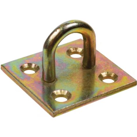 Plaque à œillet carrée 40 x 40mm en acier galvanisé support pour de multiples applications Platine Œil Fixation Attache Bois Bride