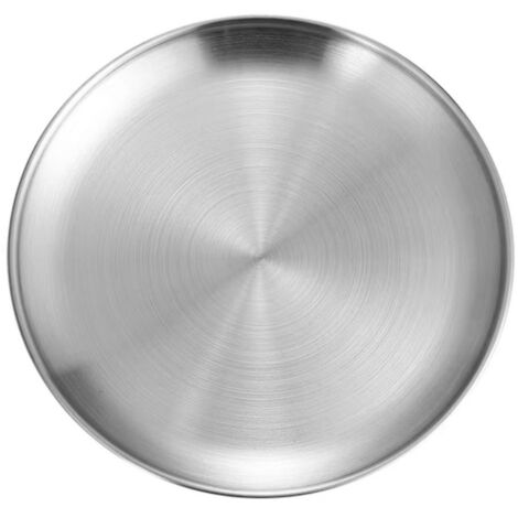 Plaque à Pizza Ronde en Acier Inoxydable 11,8 Pouces - Plateau Métal Brossé pour Cuisine, Desserts et Gâteaux