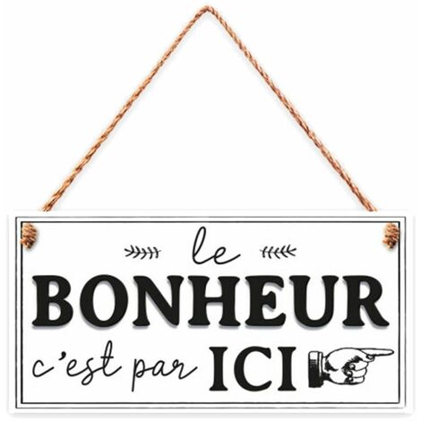Plaque à suspendre Le Bonheur 20 cm