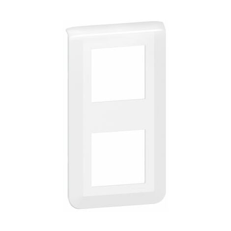 Plaque de finition horizontale Mosaic 4 postes ou 4x2 modules blanc