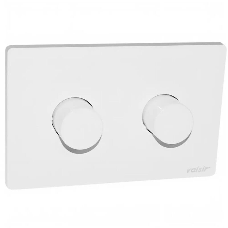 Plaque de commande wc encastré Winner et Cubik, double touche blanche