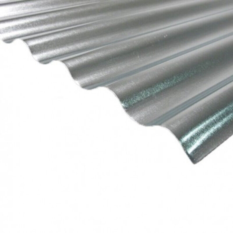 Plaque acier galvanisé petites ondes - Coloris - Gris, Largeur totale de la plaque - 90cm, Longueur totale de la plaque - 2.5m