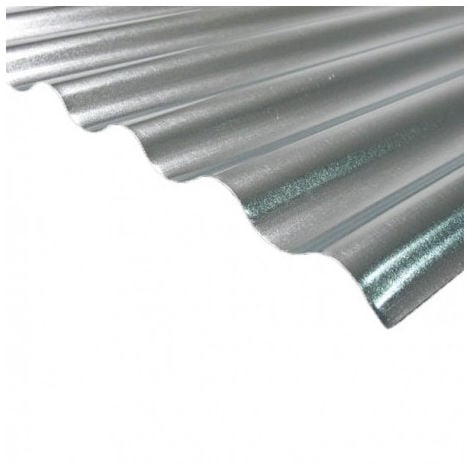 Plaque acier galvanisé petites ondes - Coloris - Gris, Largeur totale de la plaque - 90cm, Longueur totale de la plaque - 2.5m