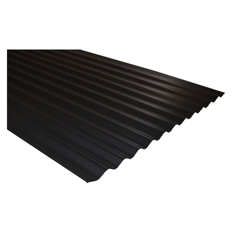 Plaque acier ondulée po 76/18 réversible noir mat / rouge mat 2000X900MM - Coloris - Noir mat / Rouge mat, Largeur - 90 cm, Longueur - 200 cm