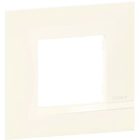 Plaque Altège Collection Classico 1 poste finition Neige blanc satiné avec liseré blanc brillant (BTAL9NE1)