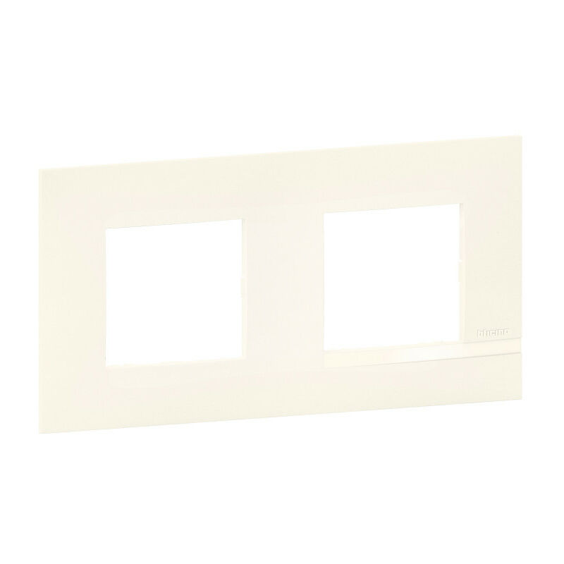 Plaque Altège Collection Classico 2 postes finition Neige blanc satiné avec liseré blanc brillant (BTAL9NE2)
