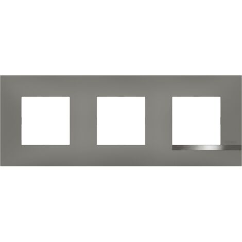 Plaque Altège Mezzo 3 postes Note irisée -effet aluminium et liseré alu brillant BTICINO BTAL9NI3