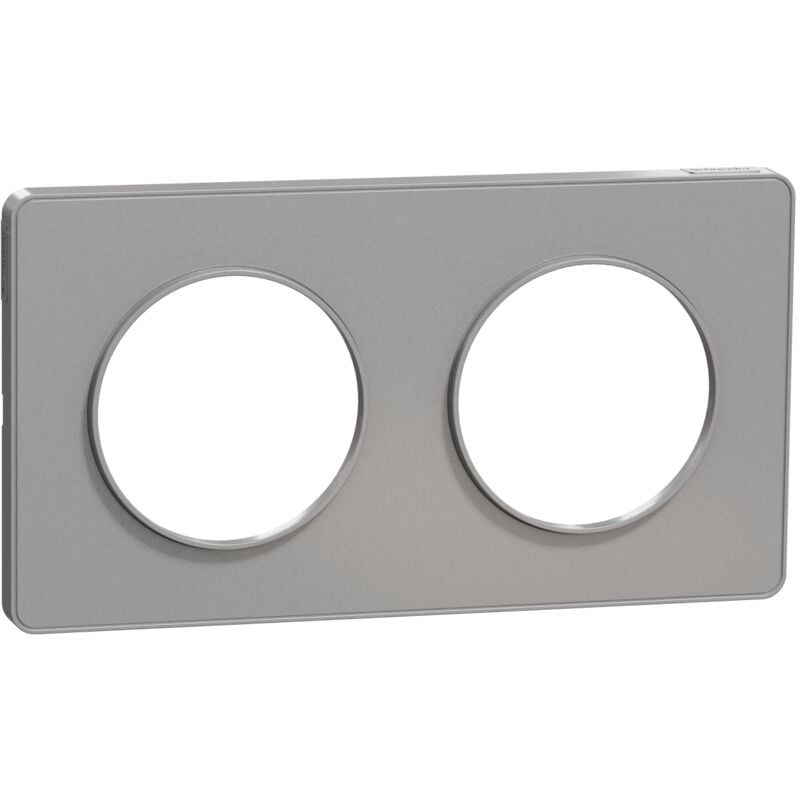 Odace touch, plaque alu 2 postes horiz. ou vert. entraxe 71MM Schneider Electric