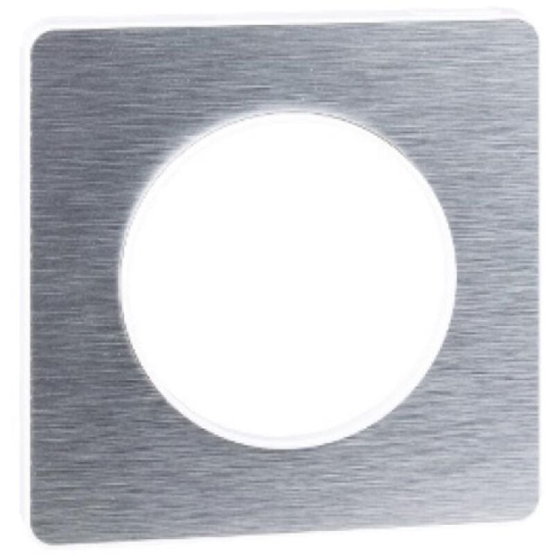 Schneider Electric - plaque ue de finition odace touch 3 postes aluminium brosse