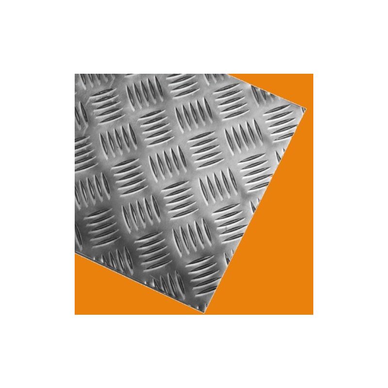Plaque alu strié antidérapante (damier) Epaisseur 5,5 / 7 mm, Largeur - 100 cm, Longueur - 200 cm