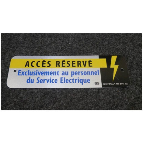 Plaque aluminium 200x60mm siglée "ACCES RESERVE" (à l'unité) CATU