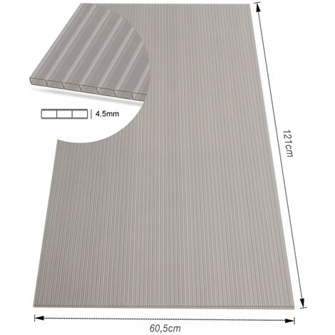 Plaque polycarbonate alvéolaire 10mm - L: 3 m - l: 98 cm - Translucide -  Cdiscount Bricolage