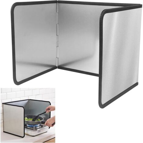Plaque Anti Projection Cuisine - 1 Unité - Acier Galvanisé - Pliable 3 Côtés - Pour Cuisson Et Évier - 39x29x30cm